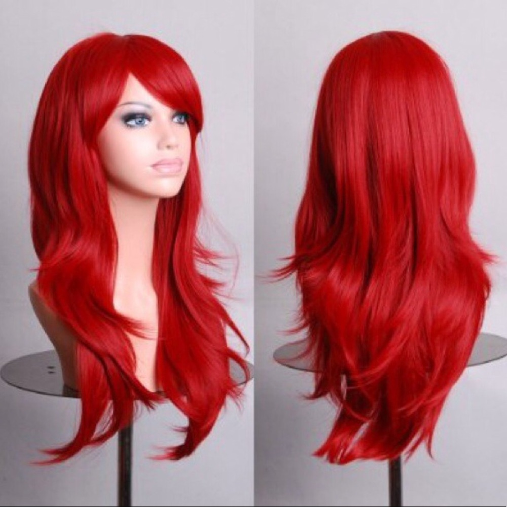 Synthetic Red cosplay or Halloween wig 28”